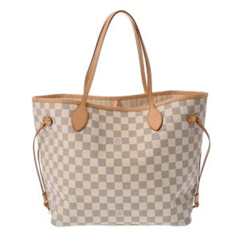 Louis Vuitton Neverfull Damier Azur White Canvas Tote Bag